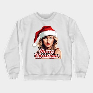Nice Girl wear Santa Hat - Merry Christmas Design Crewneck Sweatshirt